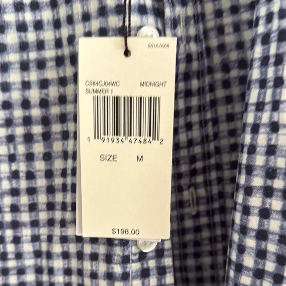 Michael Kors Blue and White Gingham Casual Shirt - Picture 2 of 4